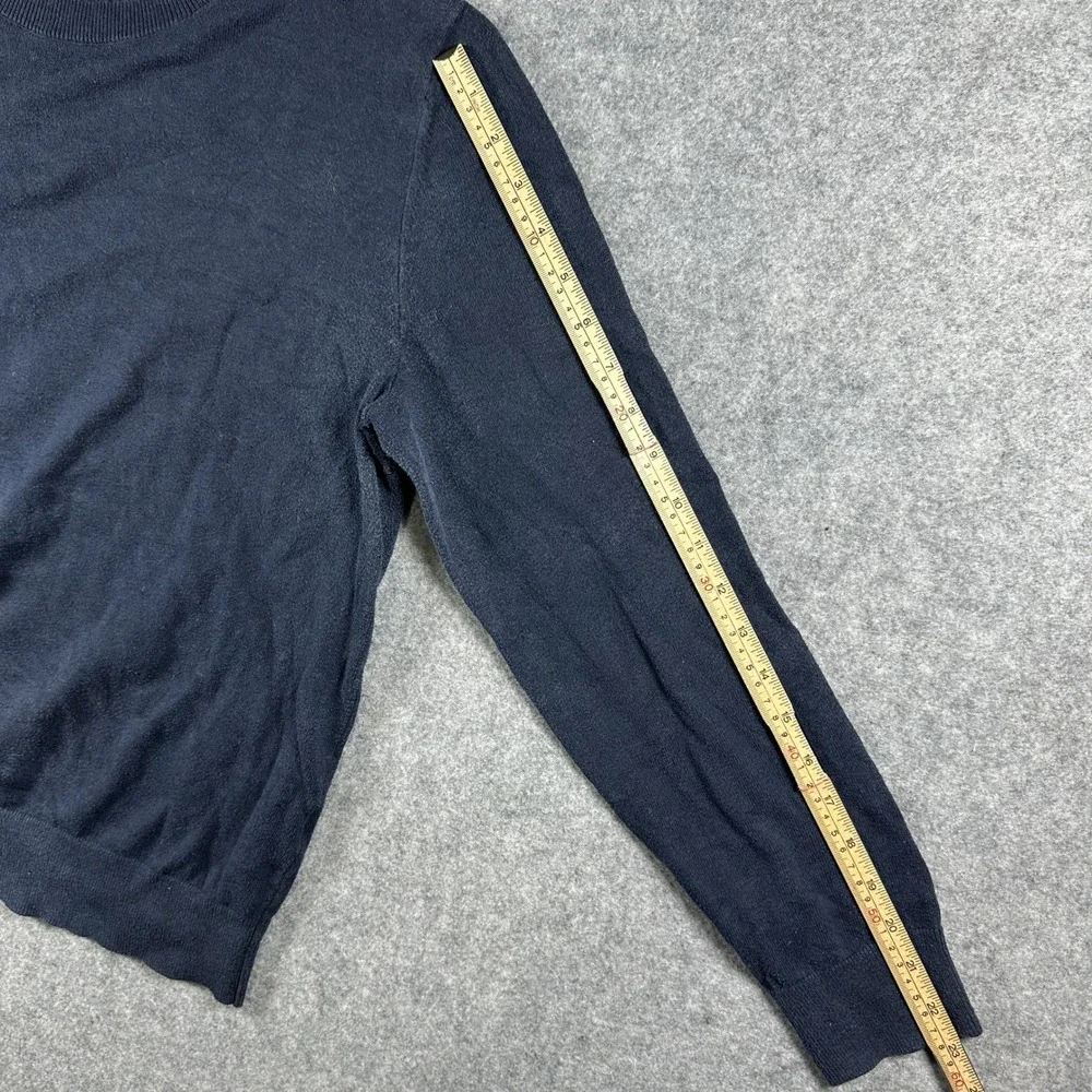 Banana Republic‎ Eco Sweater Medium Navy Blue Crew Neck Cotton Blend